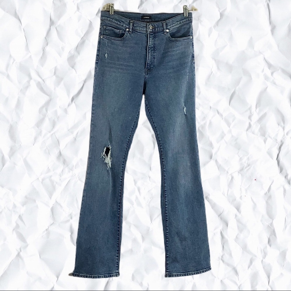 Express Boot HighRise Med. Wash Stretch Jeans Long